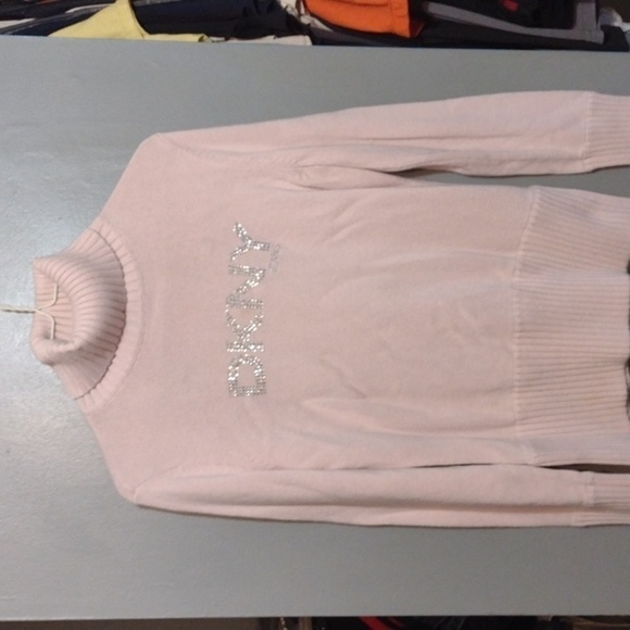 VINTAGE dinky sweater turtleneck light pink size large - Picture 1 of 15